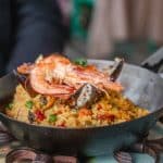 Saffron infuses Spanish paella with color